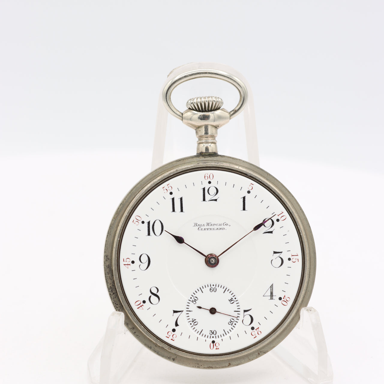 Antique 16s 1910 Ball 17 Jewel Pocket Watch Commercial Standard Silveroid