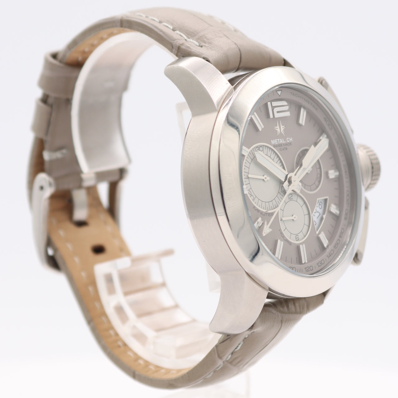 44mm Metal. CH 2133.44 Chronometrie Men's Quartz Wristwatch Steel Chronograph