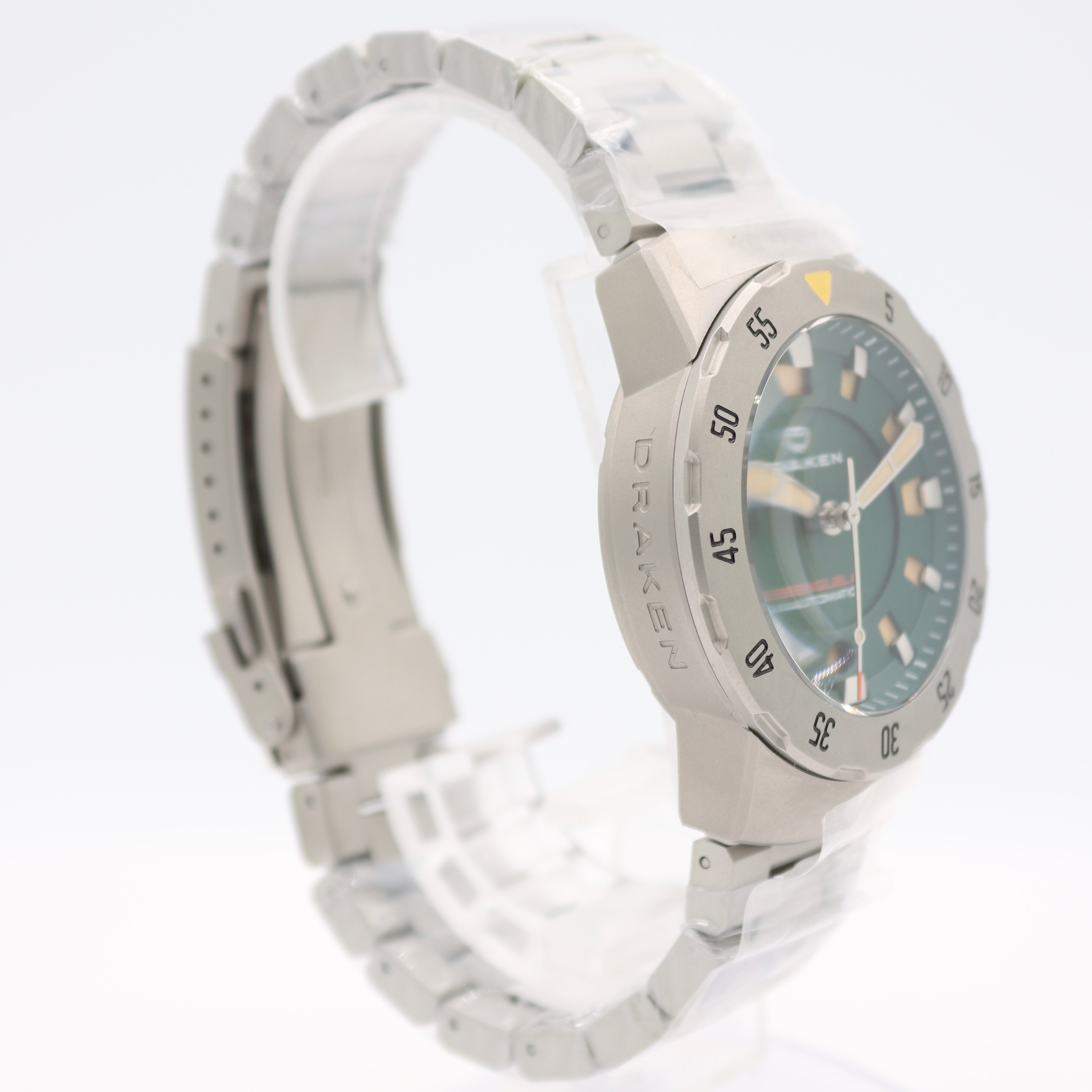 43mm Draken Benguela Men's Automatic Wristwatch New Zealand Steel W/Leather Case