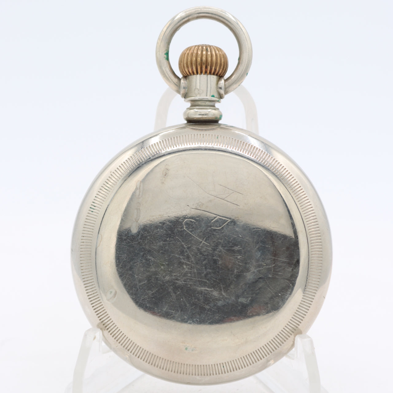 Antique 1894 Hampden Mechanical Railroad Pocket Watch No. 69 Silverine USA