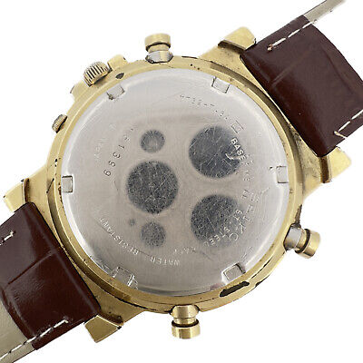 Vintage Seiko Men's Quartz Chronograph Wristwatch 7T32-7A8A w Salmon Sub Dials