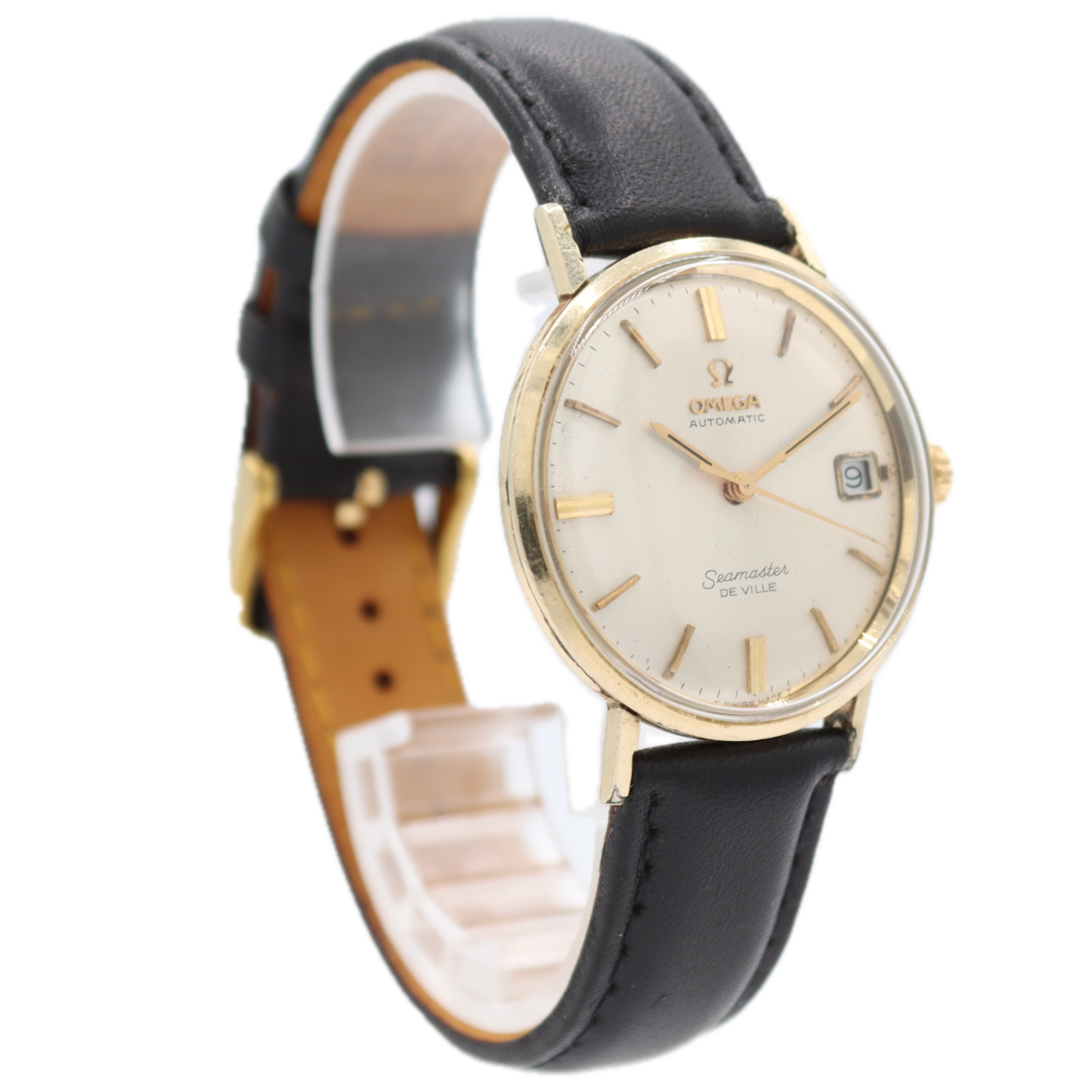 Vintage 34mm Omega Seamaster De Ville Men's Automatic Wristwatch Gold Tone Date