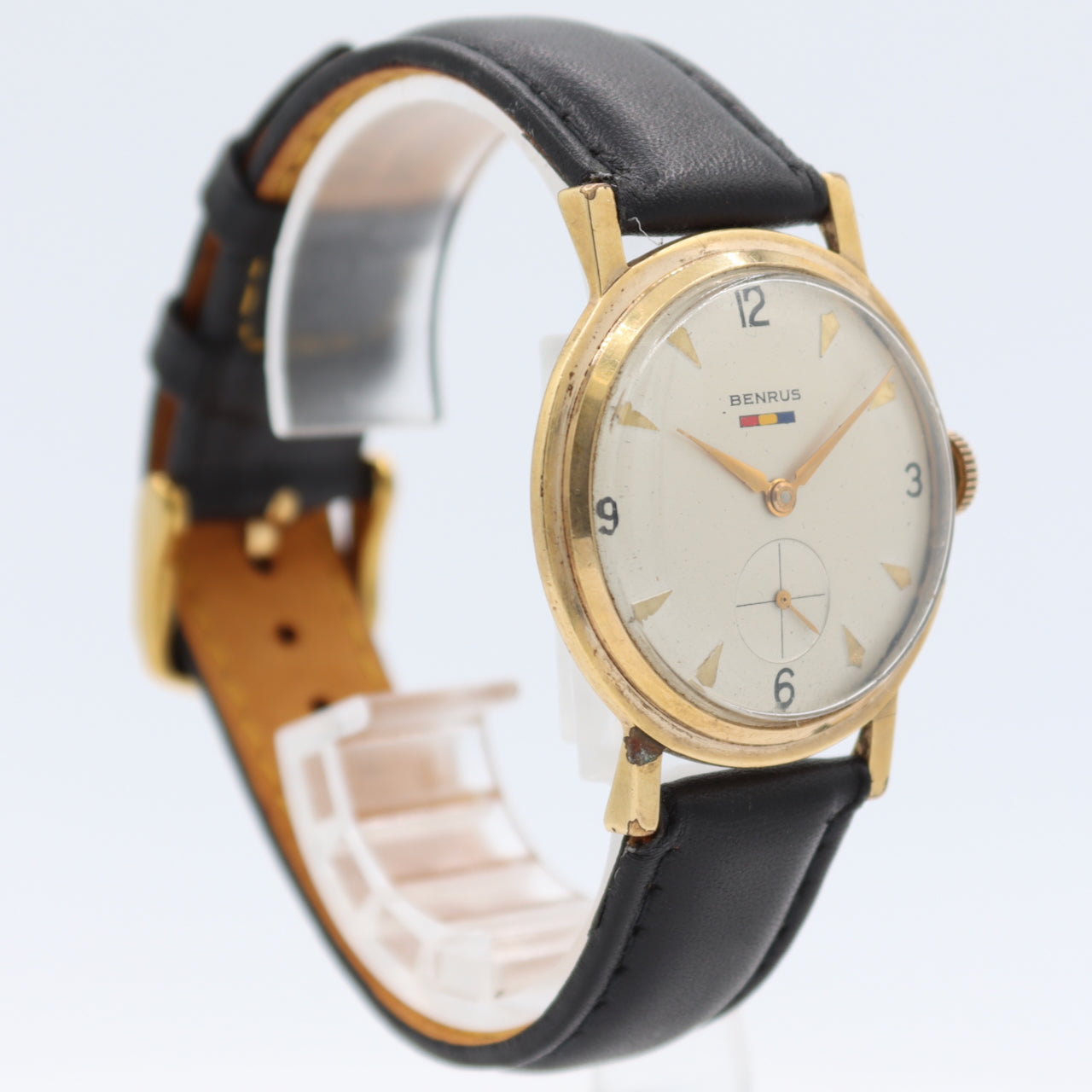 Vintage Benrus DN21 Men's Mechanical Wristwatch ETA 1280 Swiss Gold Tone Cream