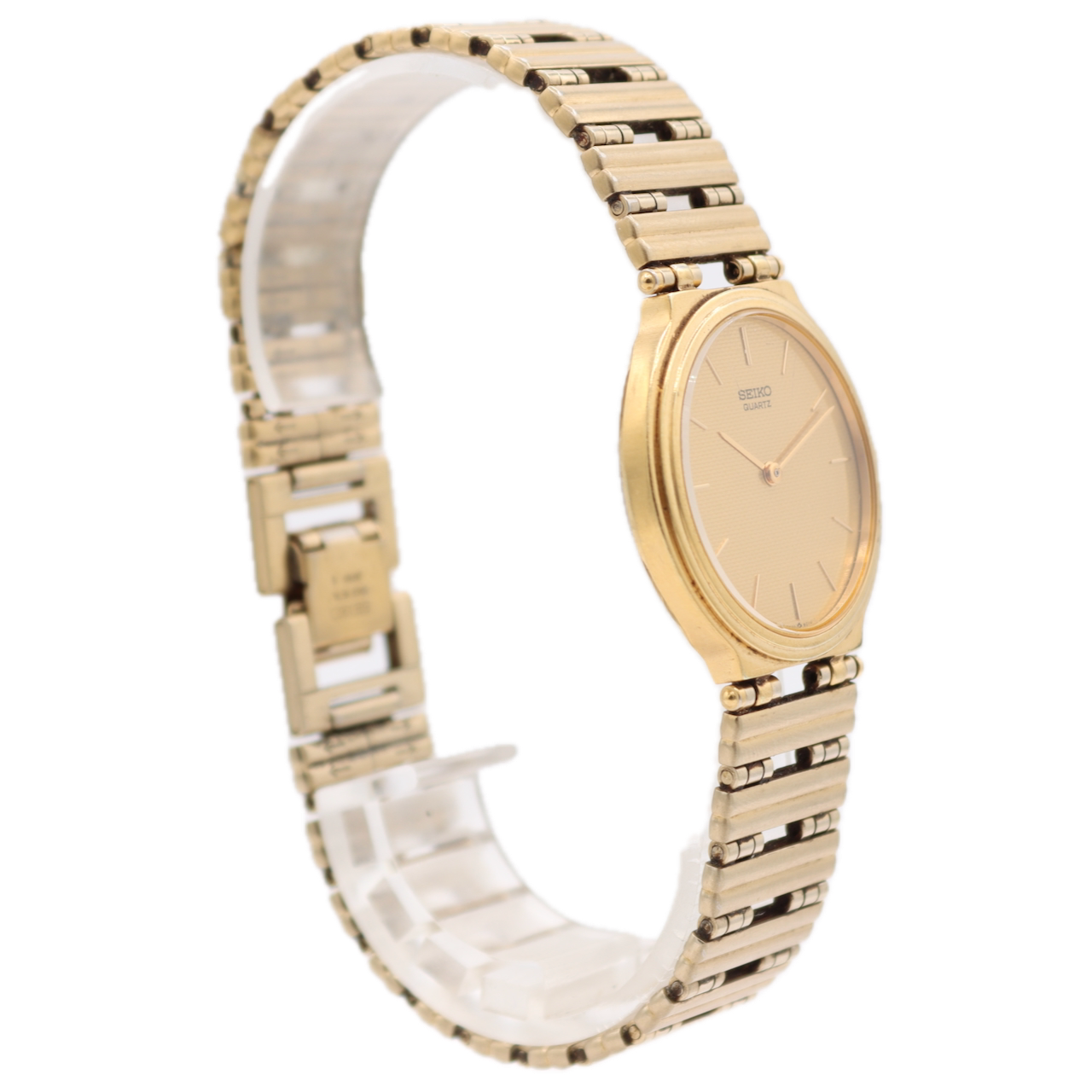 31mm Seiko 5P30-6B89 Honeycomb Dial Men's Quartz Wristwatch Japan Gold Tone