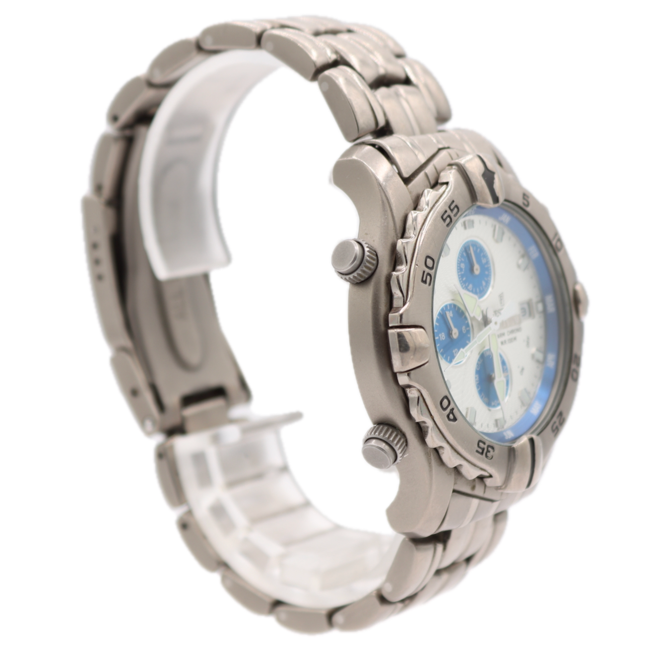 40mm Festina 6574 Alarm Date Men's Quartz Chronograph Wristwatch Titanium W/Box