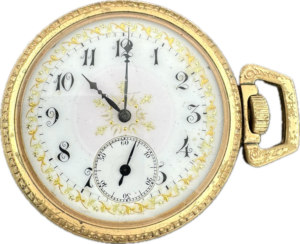 Antique 16 Size Elgin Multicolor Dial Pocket Watch 224 Gold Tone Bus Case Back