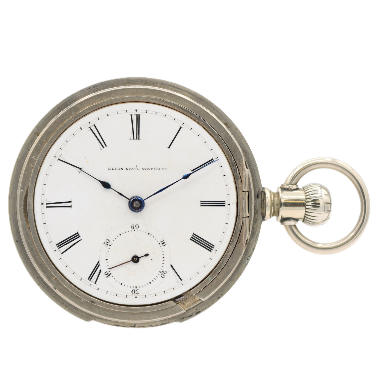 Antique 18 Size Elgin 7J Mechanical Hunter Pocket Watch 207 Nickel Running