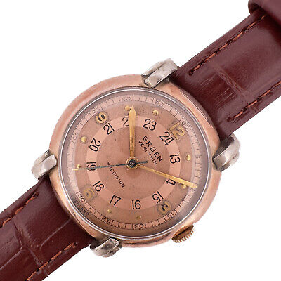 Vintage Gruen Pan Am / America Men's Wristwatch 420 SS Gold Filled Two Tone