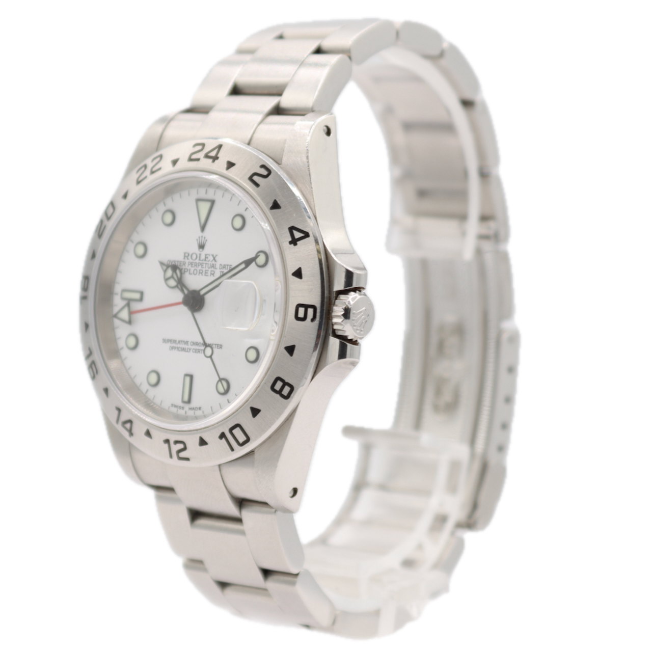 2002 Rolex 16570 Explorer II Men's Automatic Wristwatch Steel Polar GMT W/ Kit