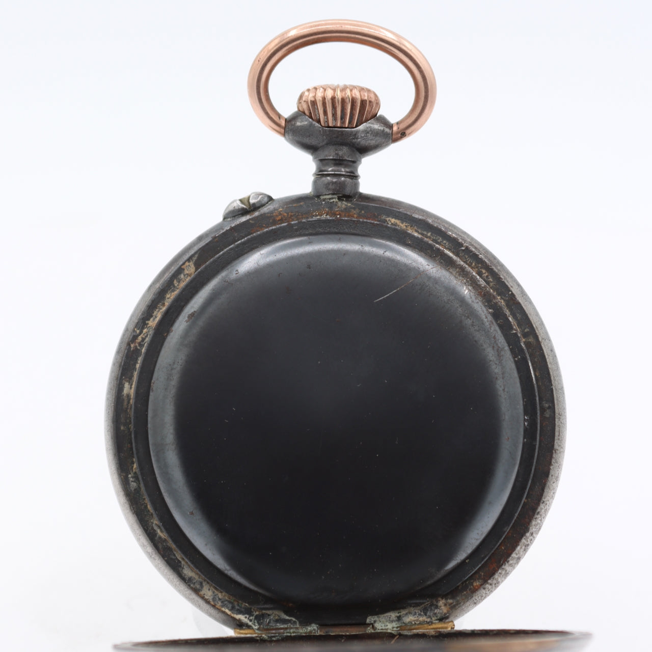 Antique 56.5mm IWC Mechanical Hunter Pocket Watch Pallweber Gunmetal Swiss