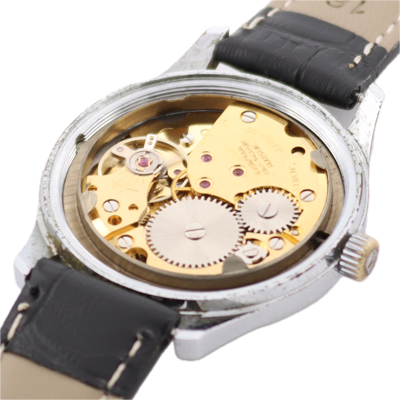 Vintage 34mm Waltham Men's Mechanical Wristwatch SET 140-1A E4 Chrome Plated 17J