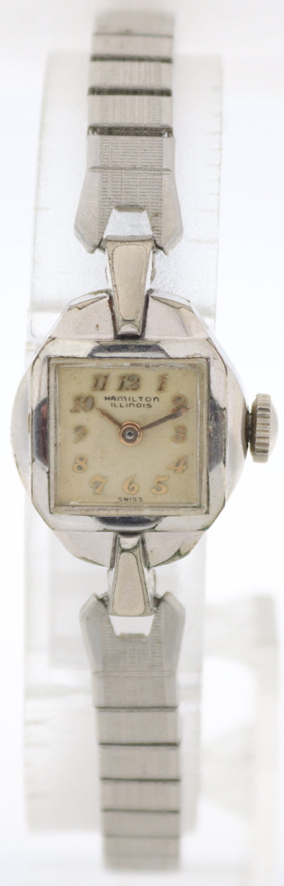 Vintage Hamilton 9046 Illinois Ladies Mechanical Wristwatch 10k W RGP & Steel