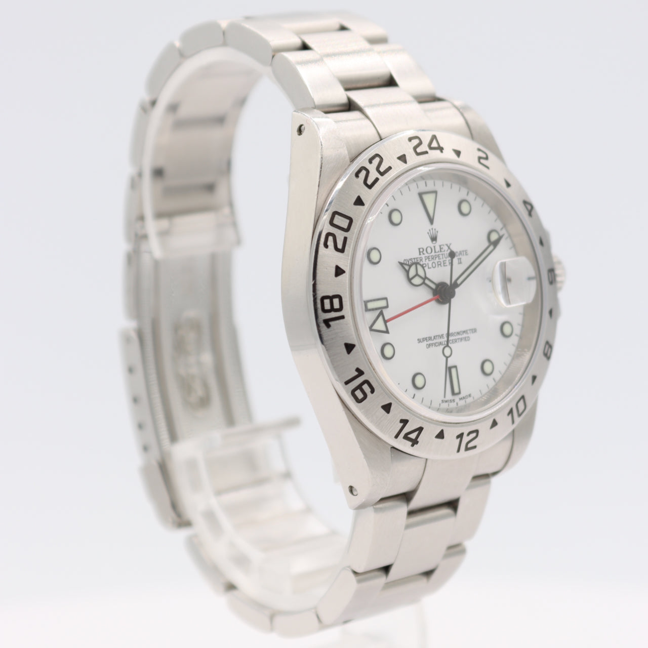 2002 Rolex 16570 Explorer II Men's Automatic Wristwatch Steel Polar GMT W/ Kit