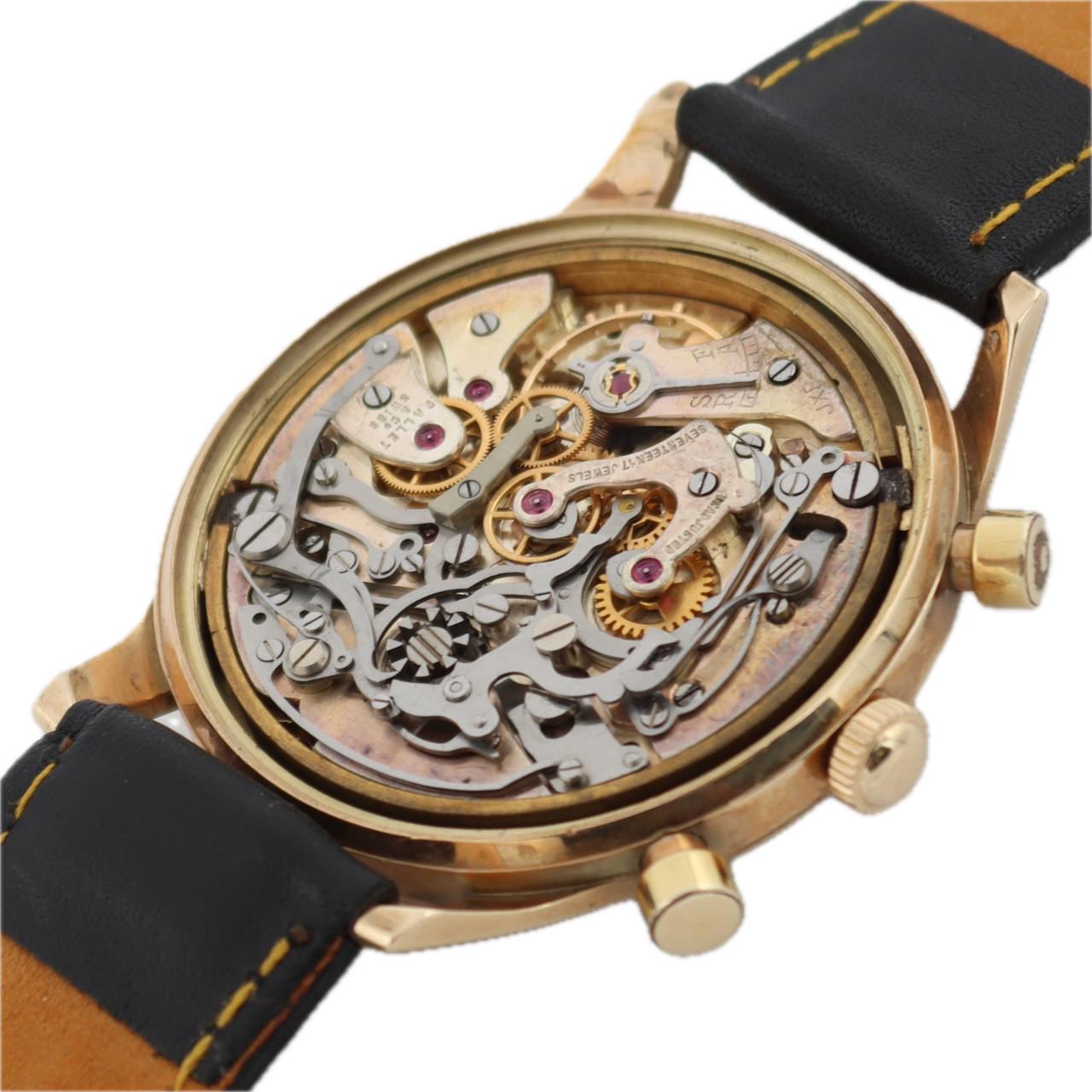 Vintage Gallet Multichron 17J Men's Chronograph Wristwatch EP 40 Swiss 14k Gold