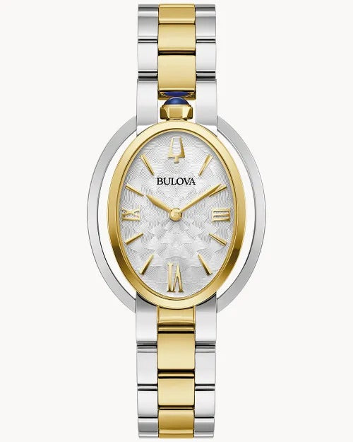 29mm Bulova 98L320 Rubaiyat Two Tone Ladies Quartz Wristwatch Steel Elegant