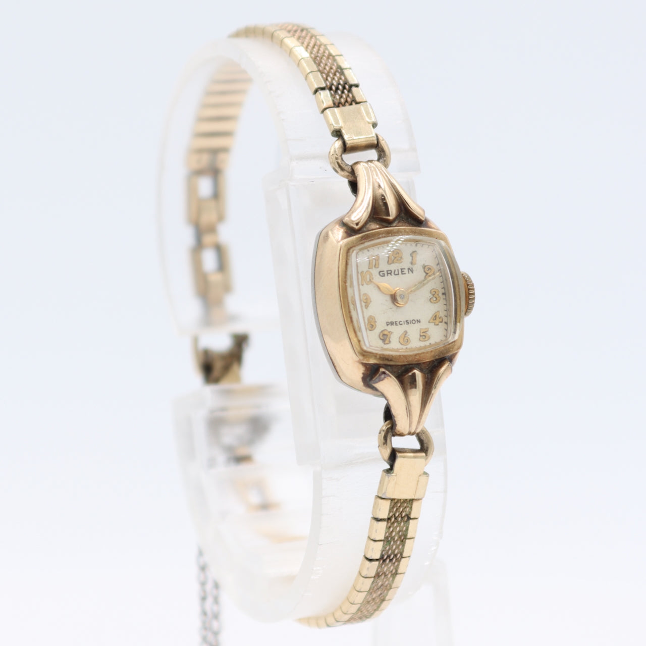 Vintage 14mm Gruen 275617 Precision 17j Ladies Mechanical Wristwatch 275 10k GF