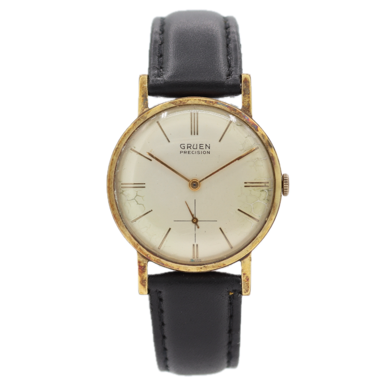 Vintage Gruen Precision James Bond Men's Mechanical Wristwatch Swiss Gold Tone