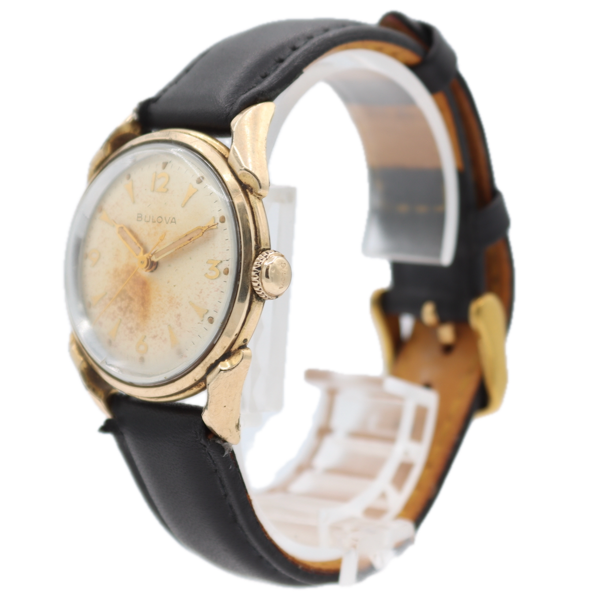 Vintage 32mm 1956 Bulova Arrow Indices Men's Mechanical Wristwatch 10k RGP