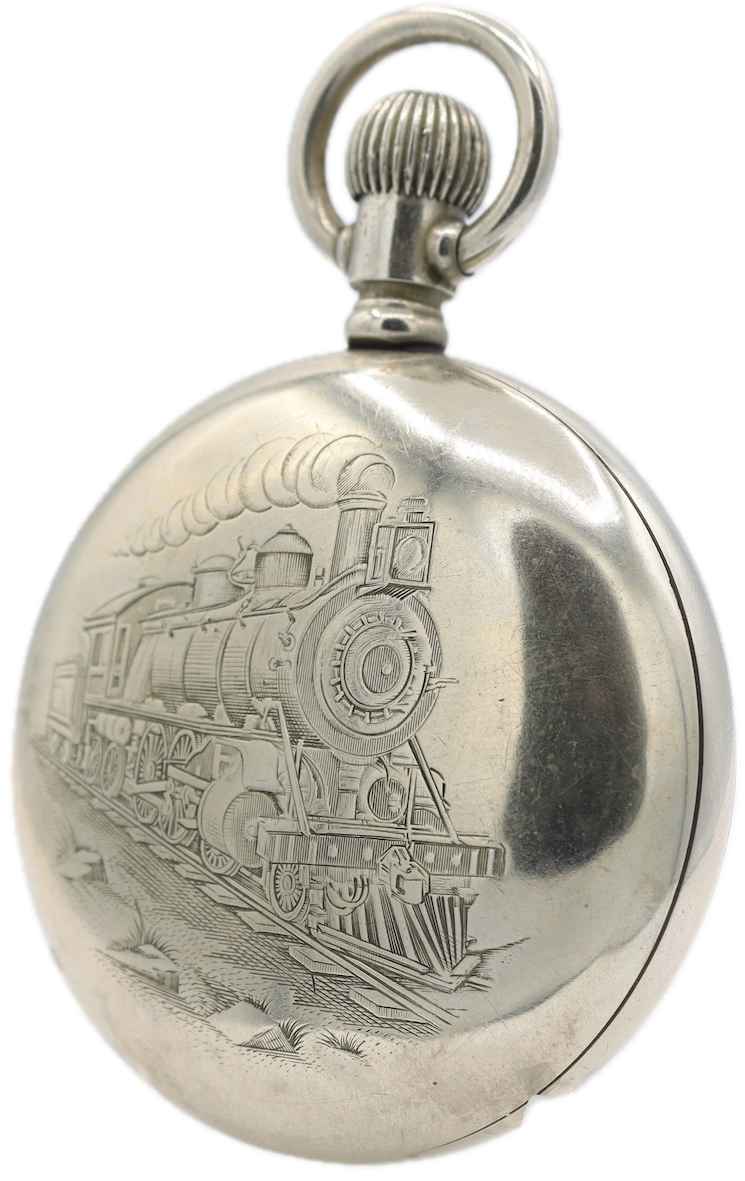 Antique 18s 1902 Waltham Locomotive 19 Jewel Pocket Watch Vanguard Silverode