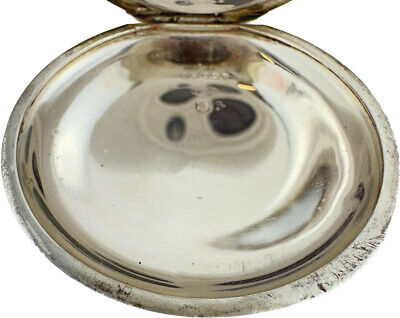 Antique Berlin Pocket Watch .925 Silver Enamel High Grade Swiss w Mustache Lever