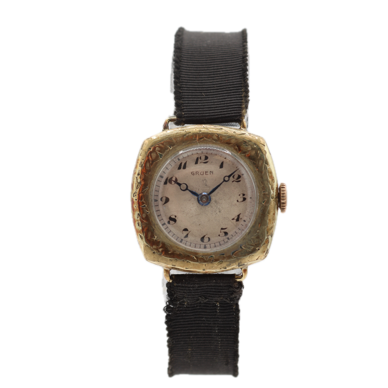 Vintage Gruen Cushion Art Deco Ladies Mechanical Wristwatch Swiss Gold FIlled