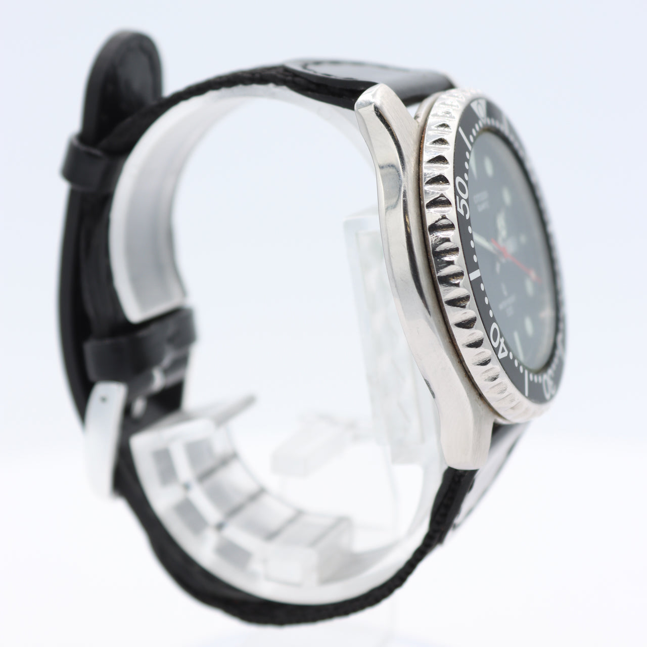 Vintage Citizen Day Date Men's Quartz Wristwatch 6100A Japan Stainless Steel