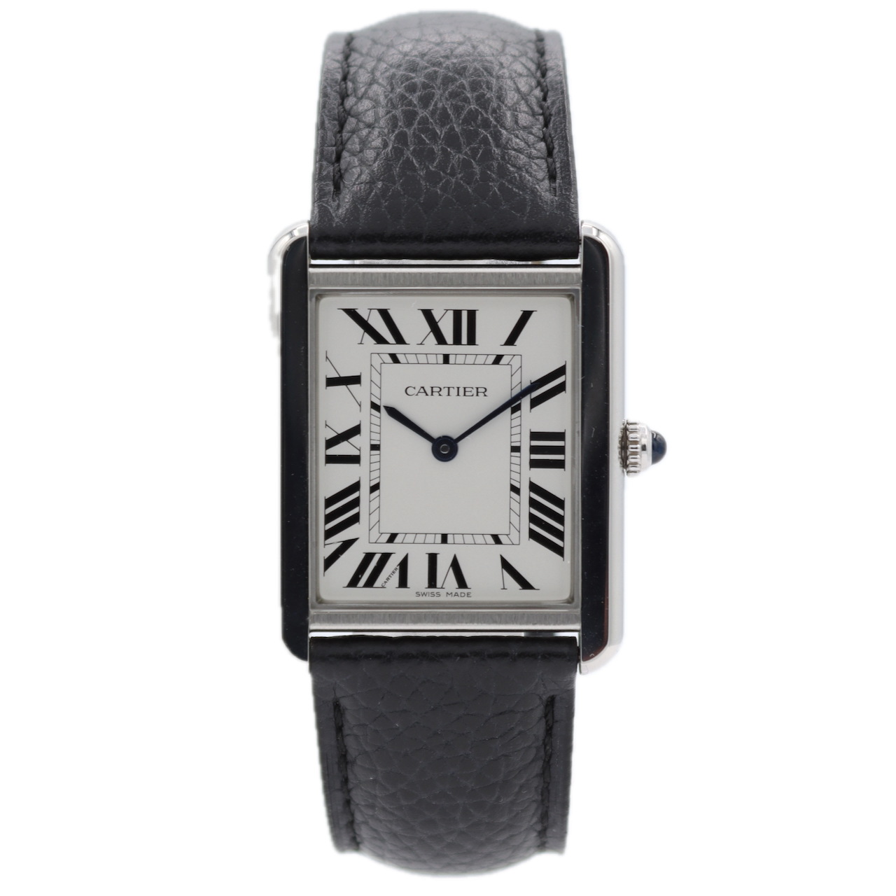 2021 Cartier WSTA0028 Tank Solo Men's Quartz Wristwatch Swiss Steel W/ Card