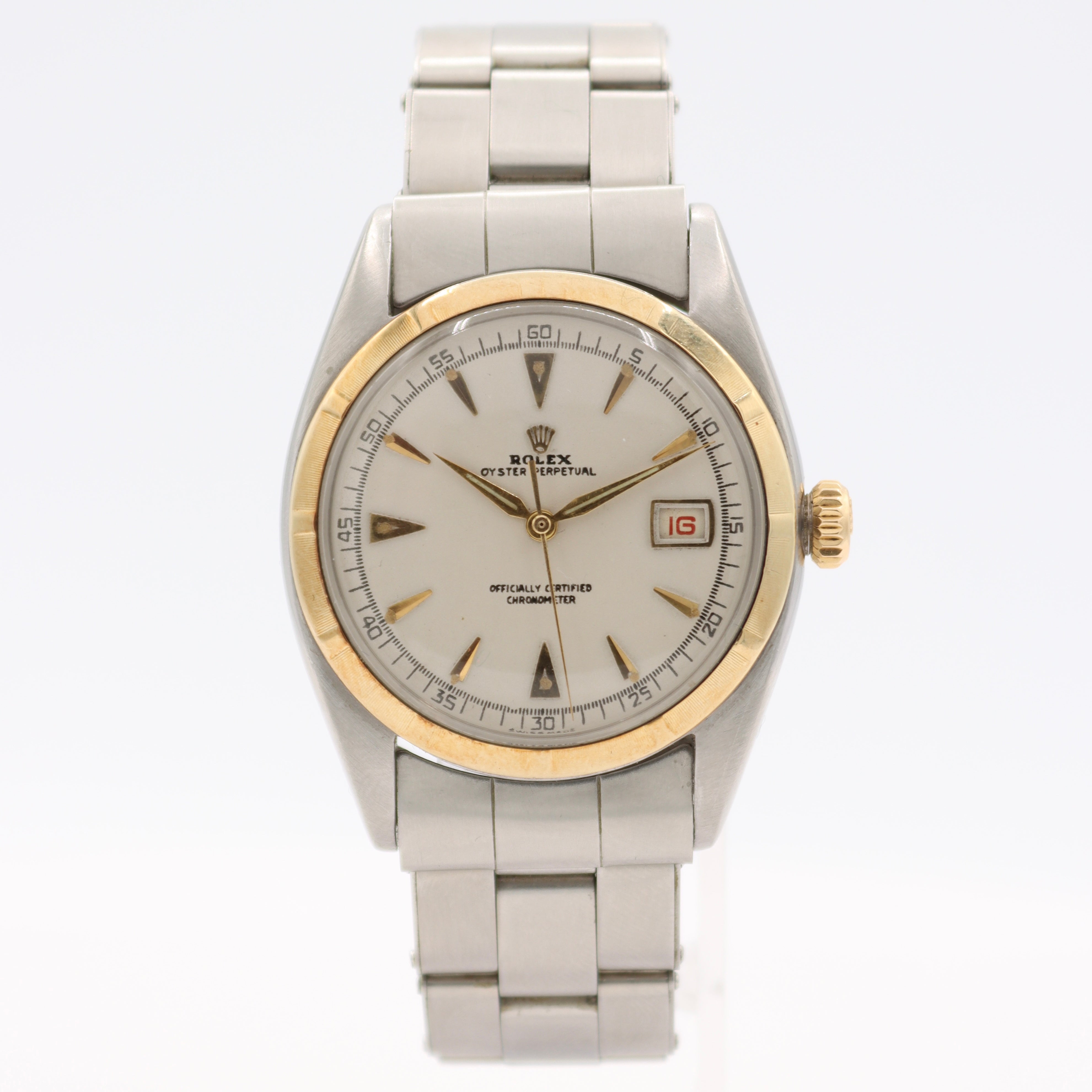 Vintage 36mm 1953 Rolex Datejust 6155 Men's Automatic Wristwatch Steel&Gold Rare