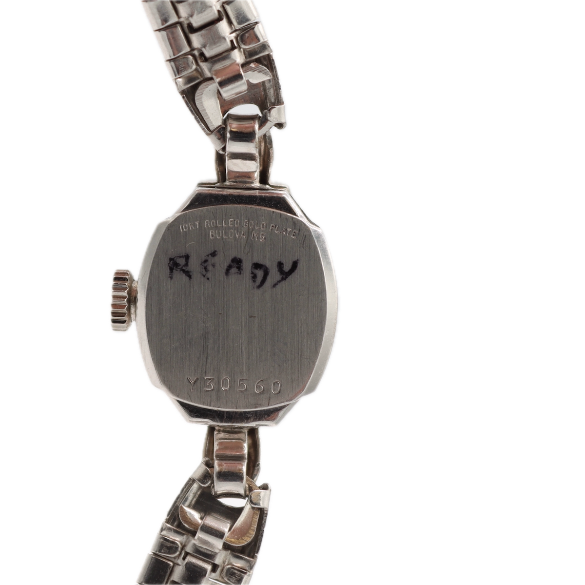 Vintage 1965 Bulova Diamonds 23JLadies Mechanical Wristwatch 5AT 10k White RGP