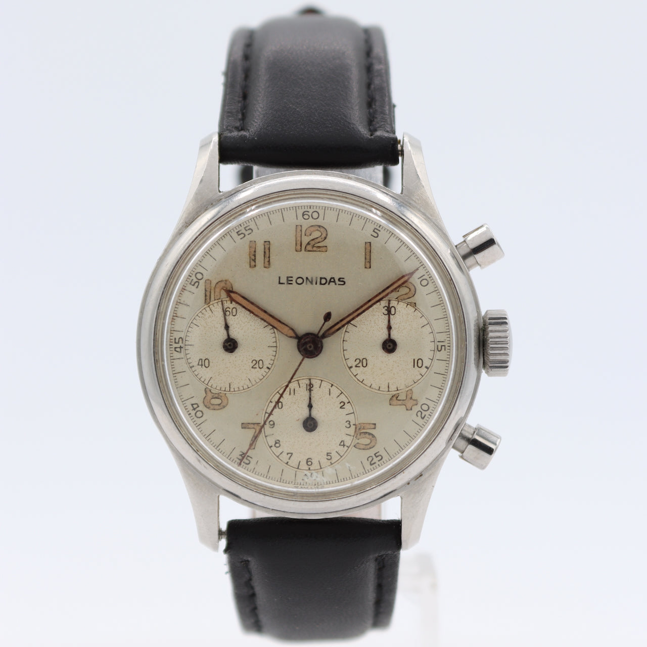 Vintage Leonidas 754 Men's Chronograph Wristwatch Valjoux 72 Steel Pre Heuer