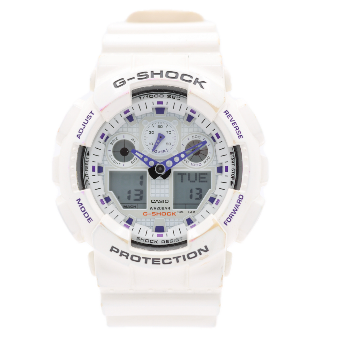 Casio G-Shock White Analog GA-100A 5081
