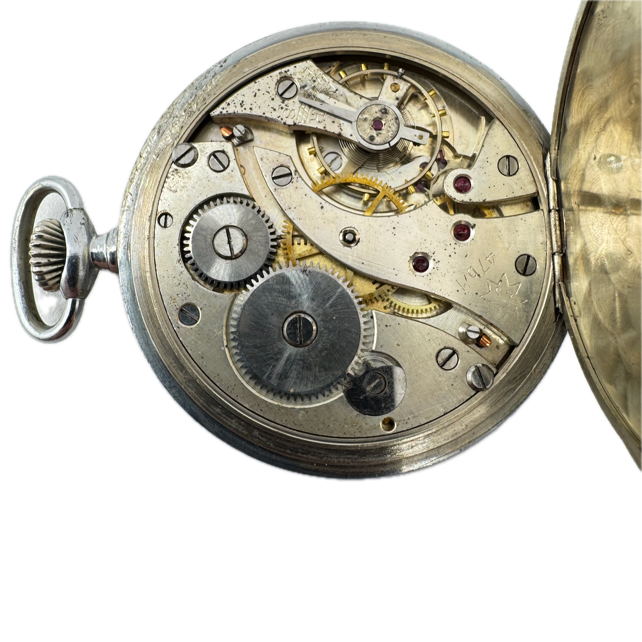 Antique 50mm Junghans 15 Jewel Mechanical Pocket Watch 47B/1 Chrome Running