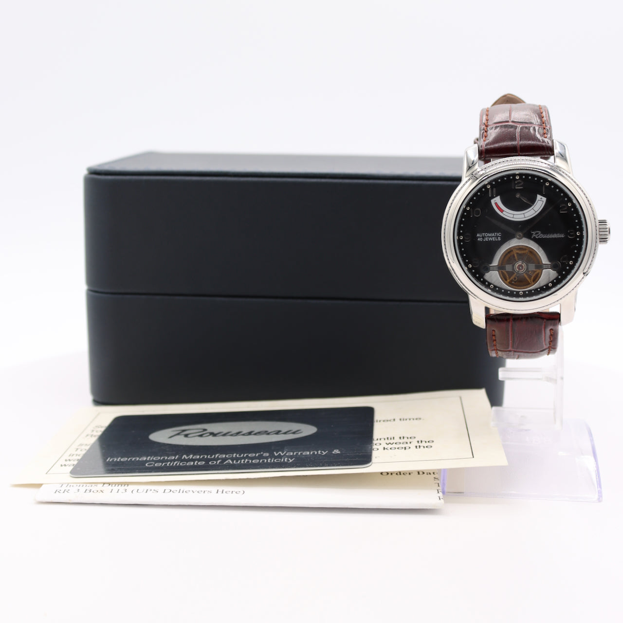 Rousseau Black Dial open heart 61005-754