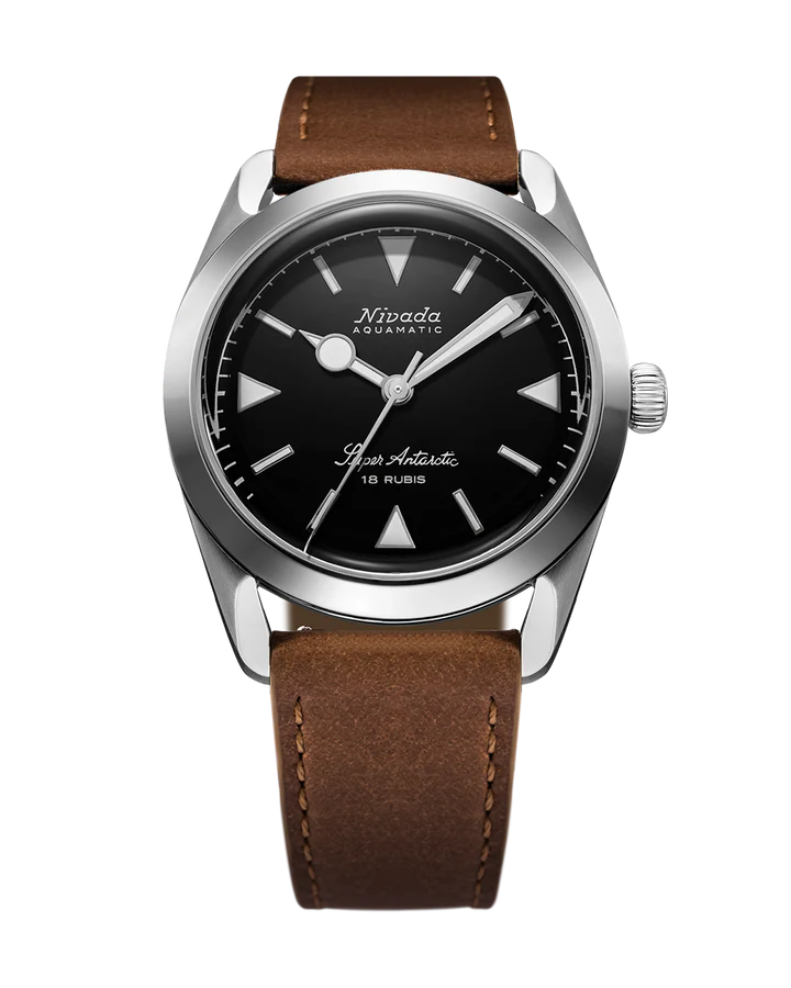 Nivada Grenchen Super Antarctic Black White Luminova 35014M16
