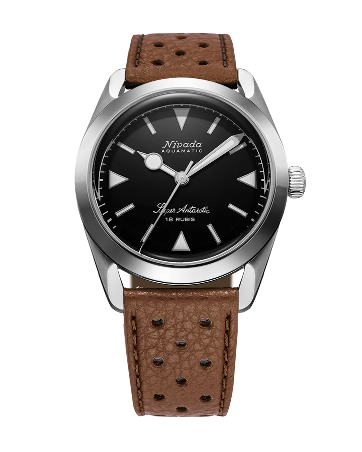 Nivada Grenchen Super Antarctic Black White Luminova 35014M41