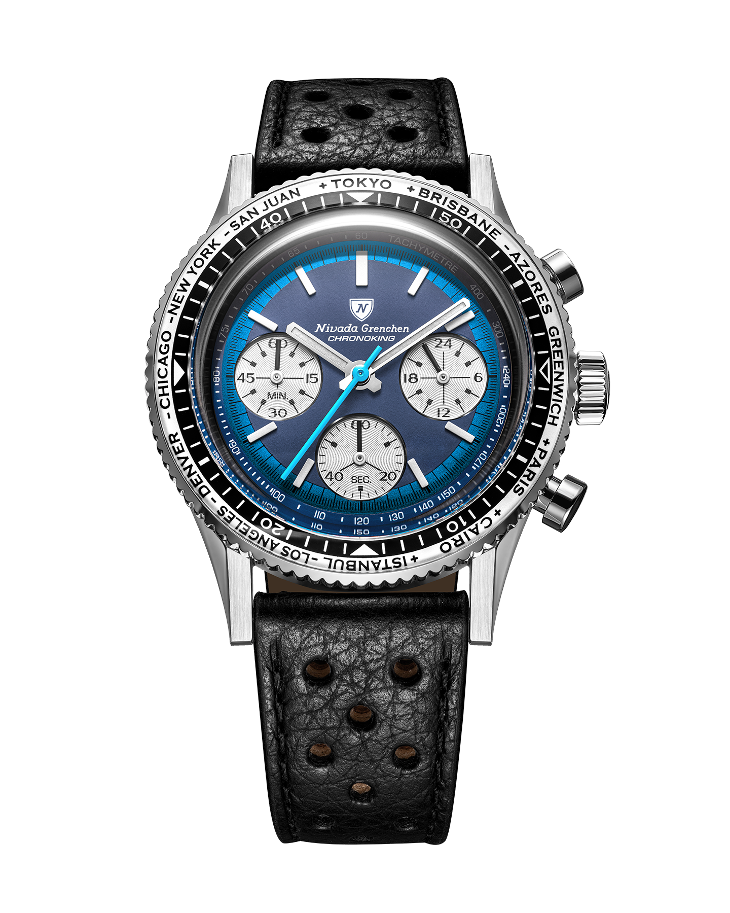Nivada Grenchen Chronoking Racing Blue Lagoon 87054Q10