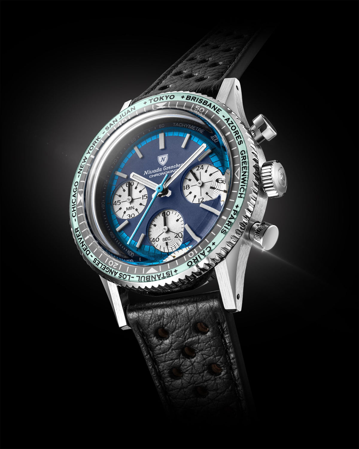 Nivada Grenchen Chronoking Racing Blue Lagoon 87054Q10