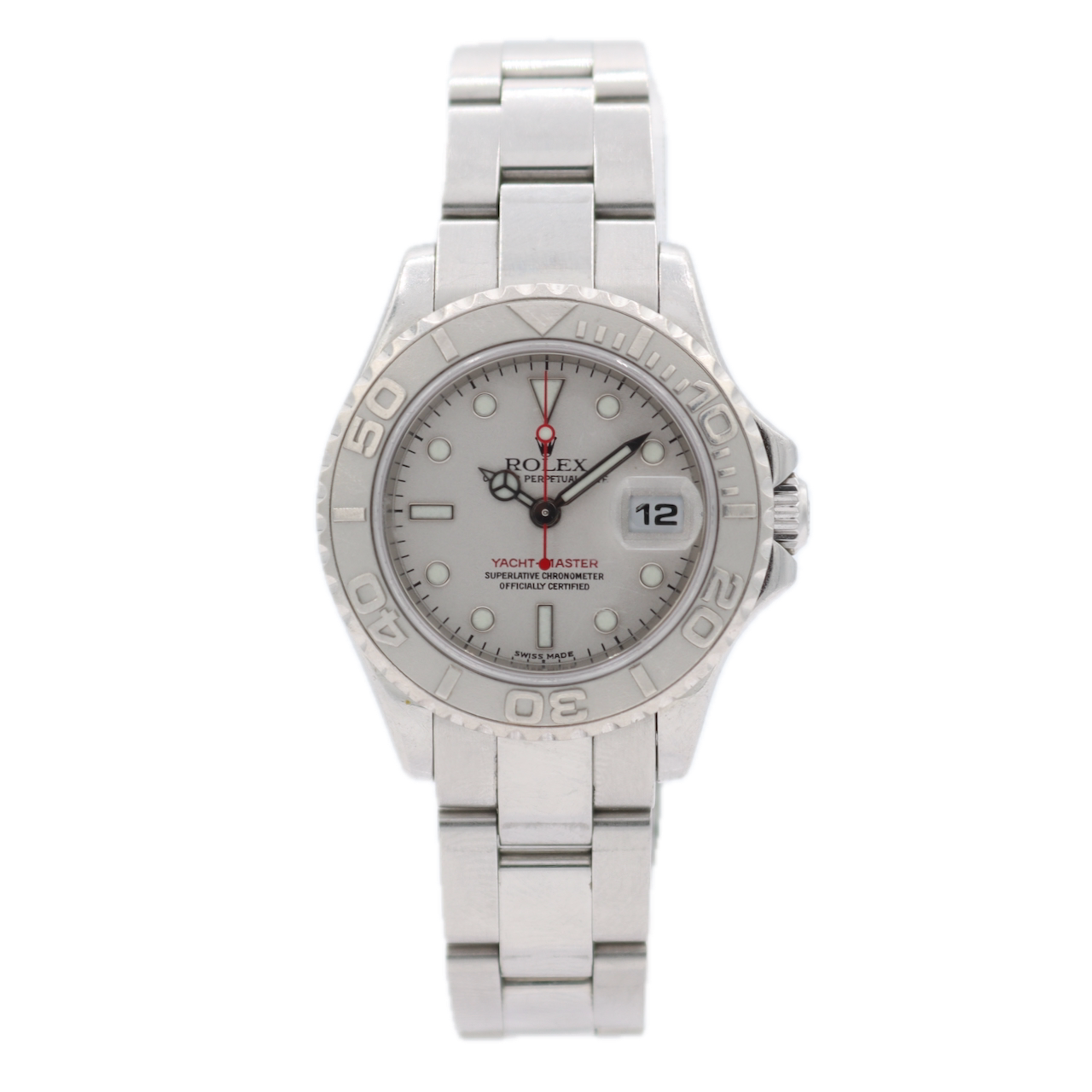 Vintage 1999 Rolex 169622 Yacht-Master Ladies Wristwatch Steel & Platinum Bezel