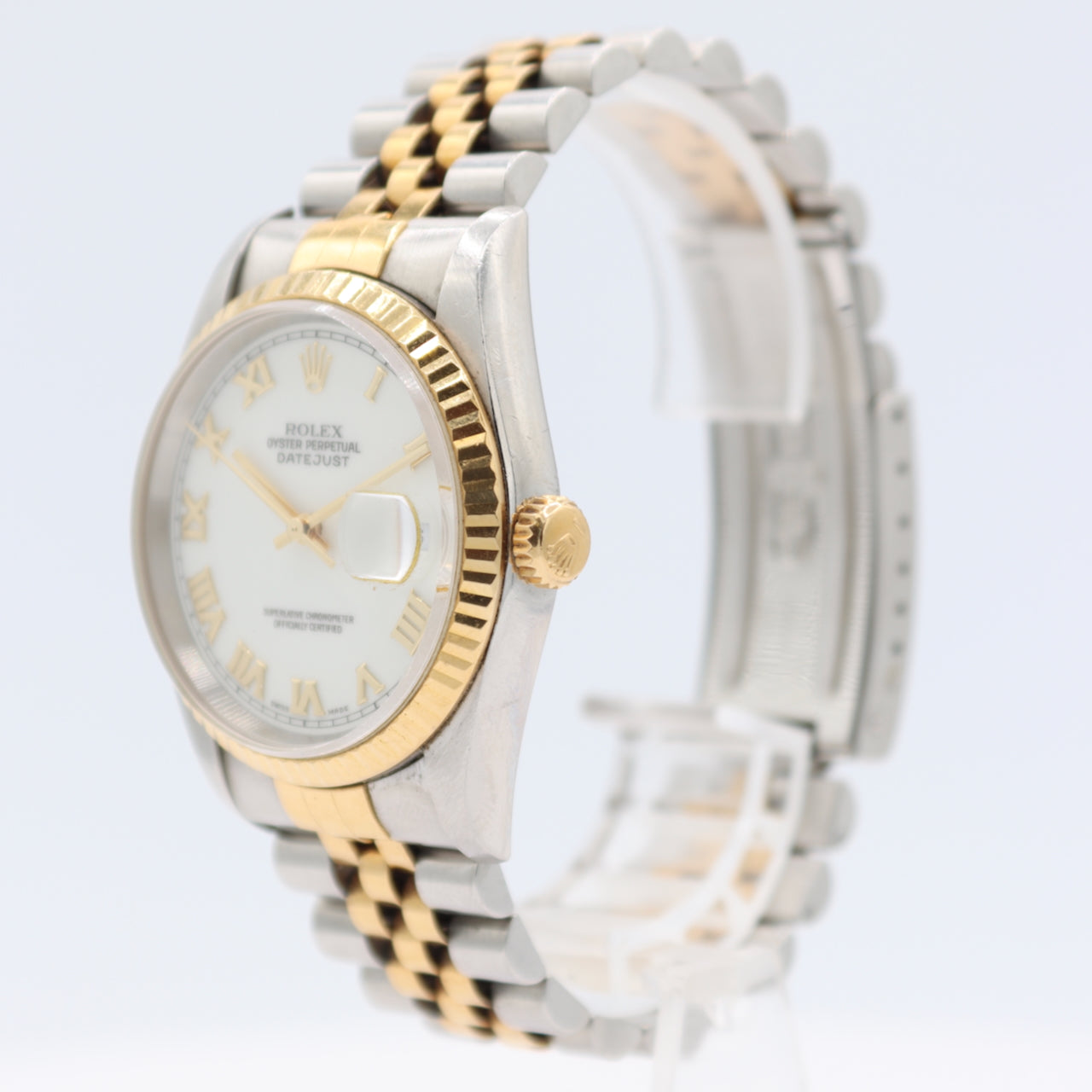 1996 Rolex 16233 Datejust Roman Men's Automatic Wristwatch Steel & GoldFull Set