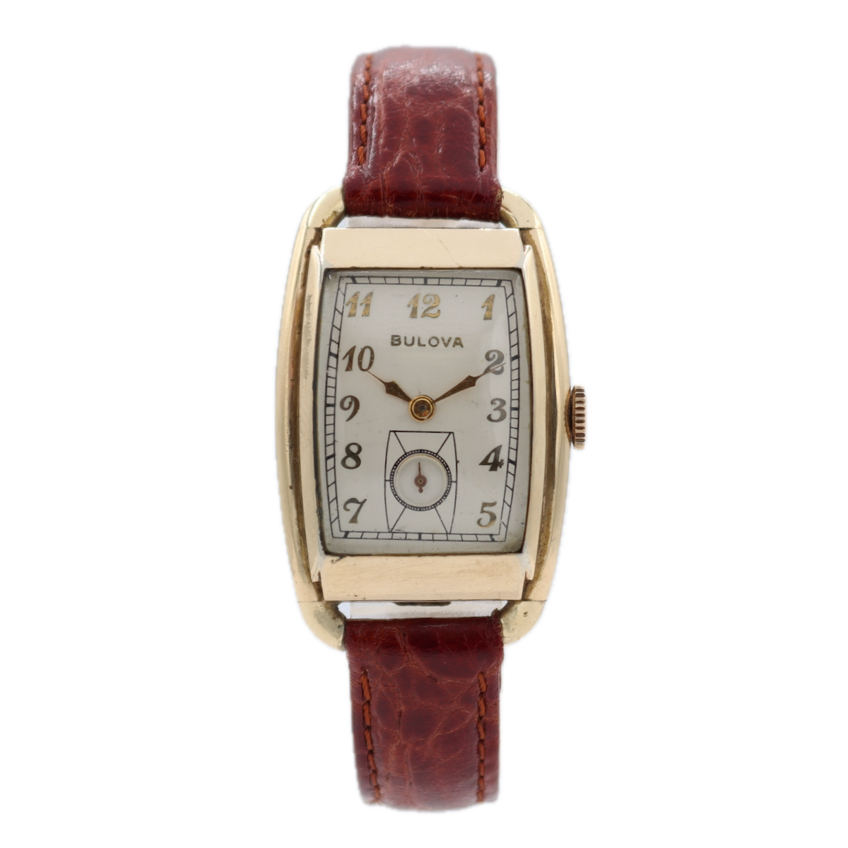 Vintage 25mm Bulova Alden 21 Jewel Men's Mechanical Wristwatch 10AE 10k RGP Runs