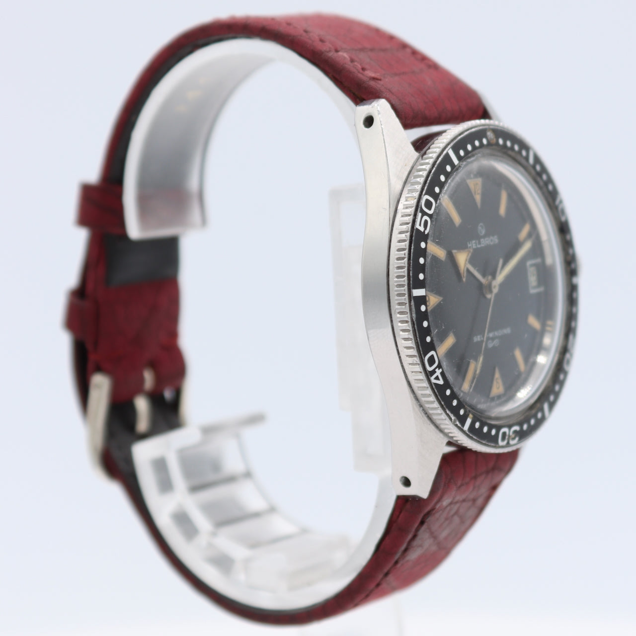 37.5mm Helbros Skin Diver Men's Automatic Wristwatch PUW 1361 West GermanySteel