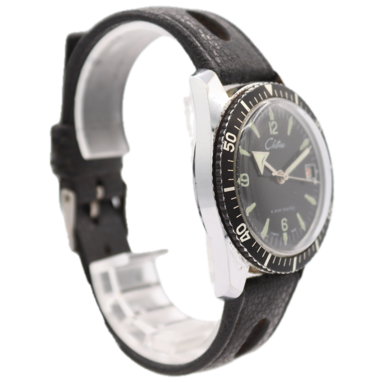 37mm Chateau Sportesa Diver Men's Mechanical Wristwatch Swiss Steel Waterproof