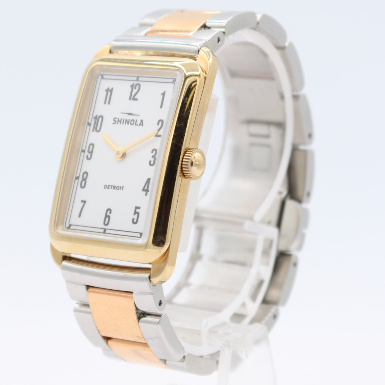 24mm Shinola Muldowney Ladies Quartz Wristwatch USA Stainless Steel Two Tone