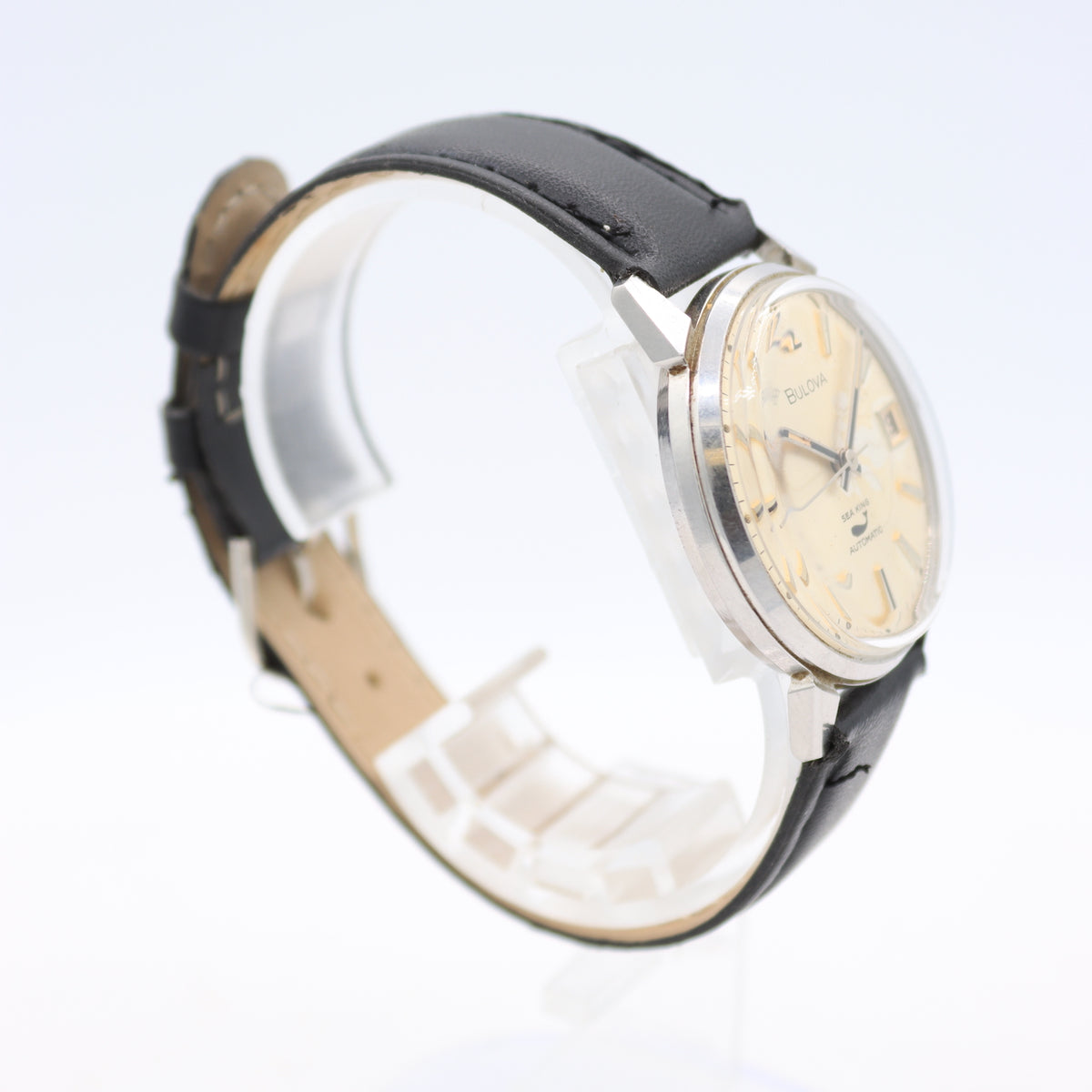 Vintage 33mm 1979 Bulova Sea King Men's Automatic Wristwatch 11ANACD Steel Runs