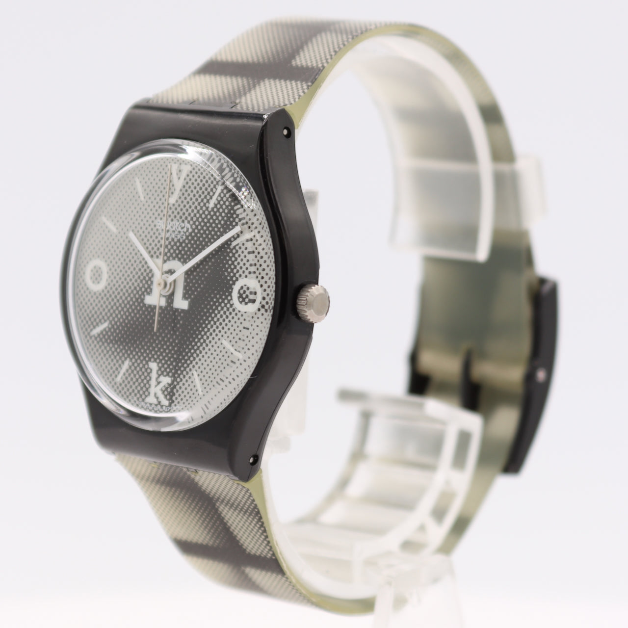 34mm 1996 Swatch GB168 Yoko Ono Men's Quartz Wristwatch Swiss Film No. 4 W/Case