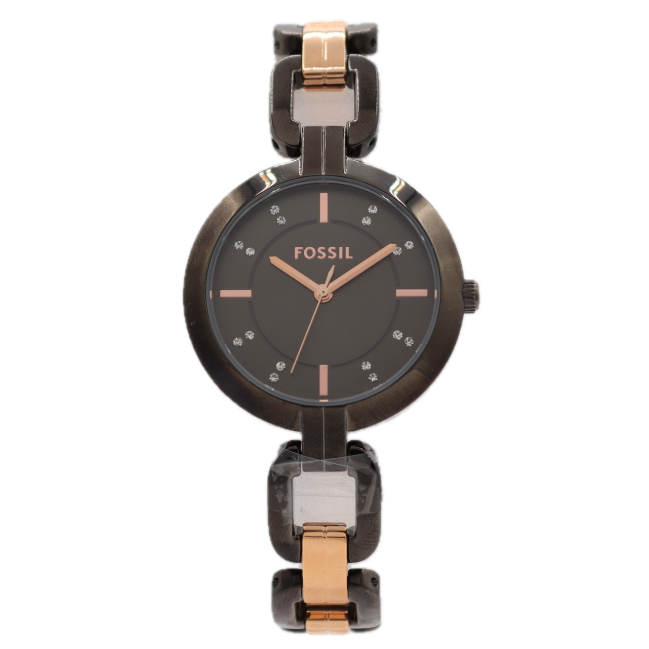 Fossil BQ3947 Kerrigan Ladies Quartz Wristwatch Gun Metal/Rose Gold With Box