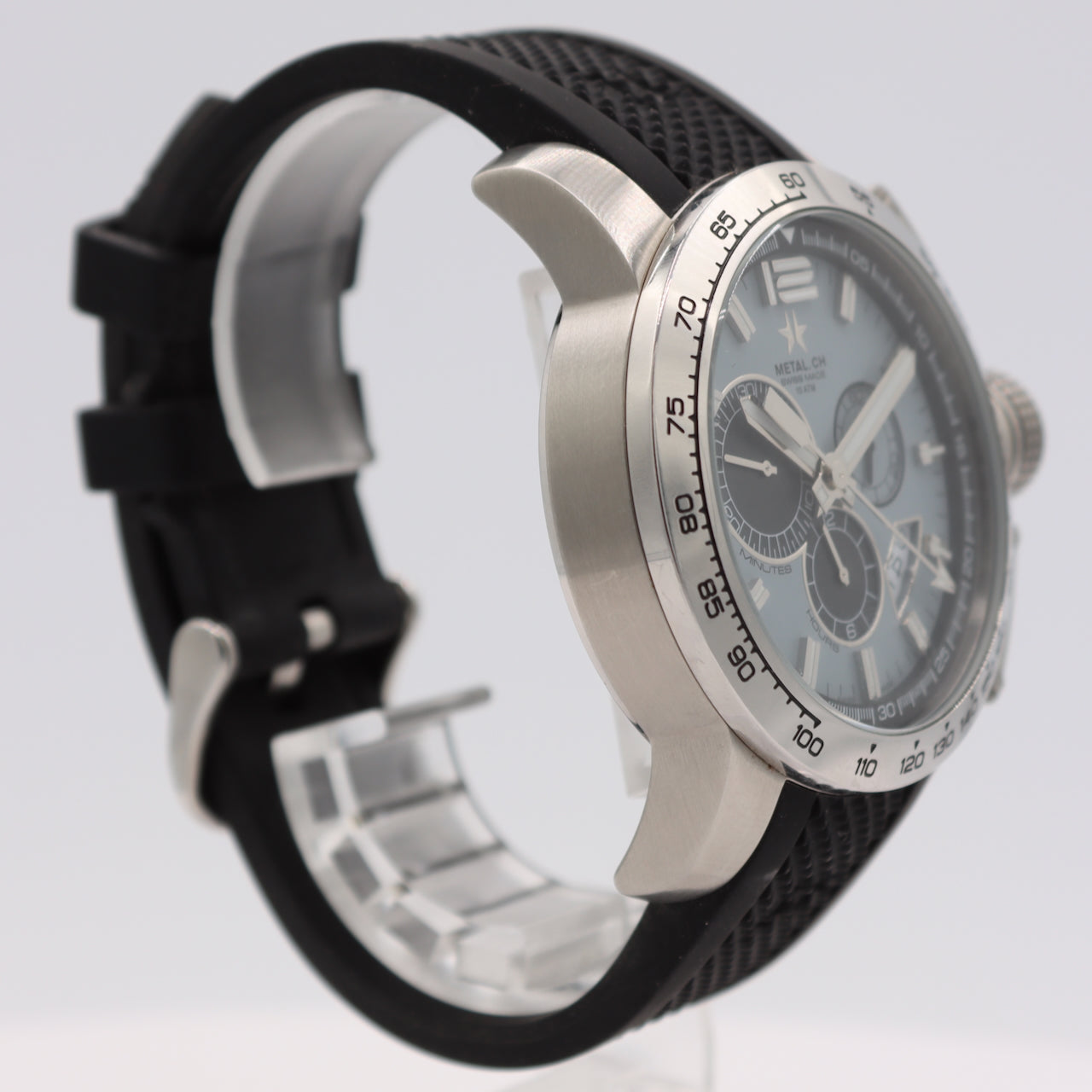 44mm Metal. CH 4150.44 Chronometric Men's Quartz Wristwatch Steel Chronograph