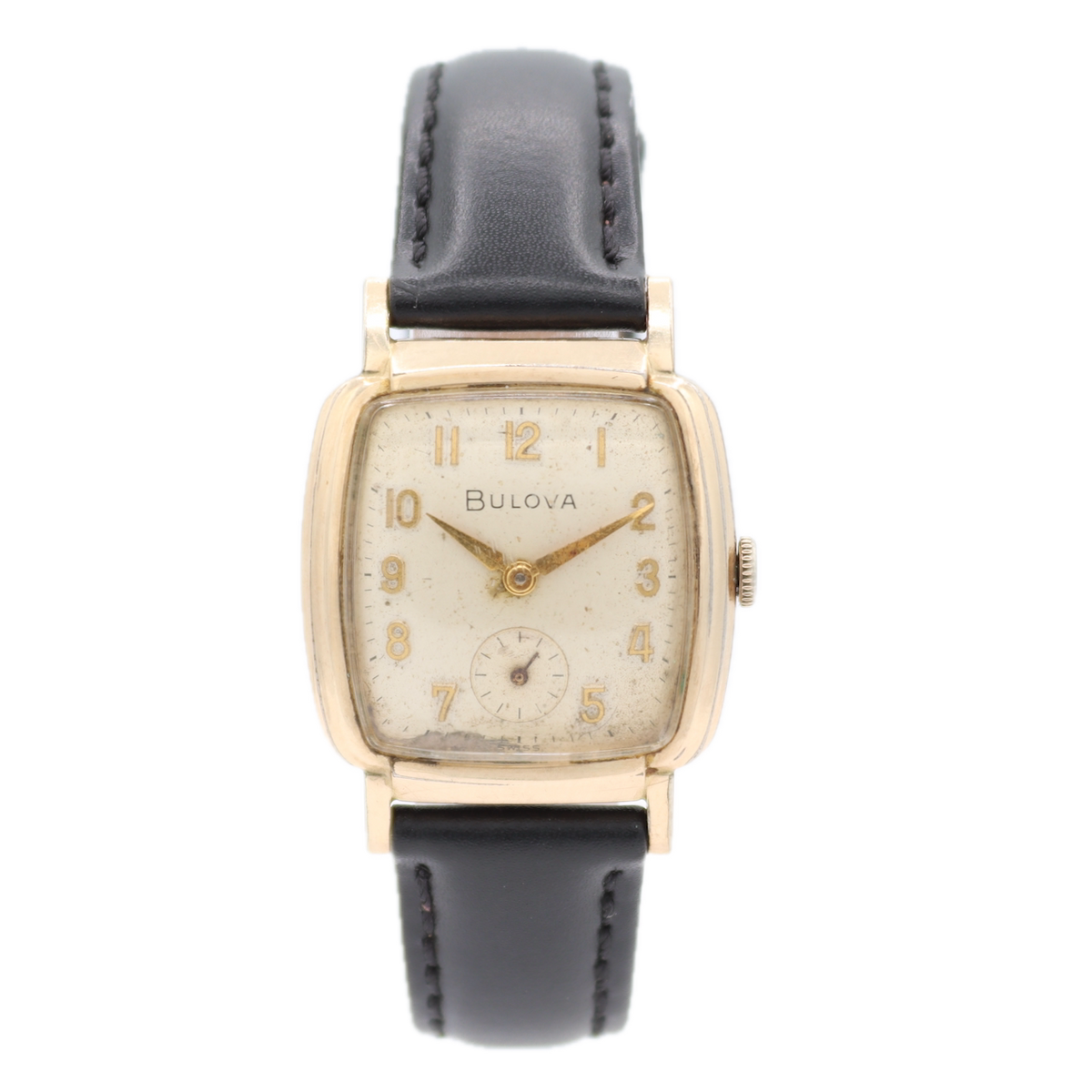 Vintage 27.5mm Bulova Men's Mechanical Wristwatch 11 AF Swiss Steel & 10k RGP