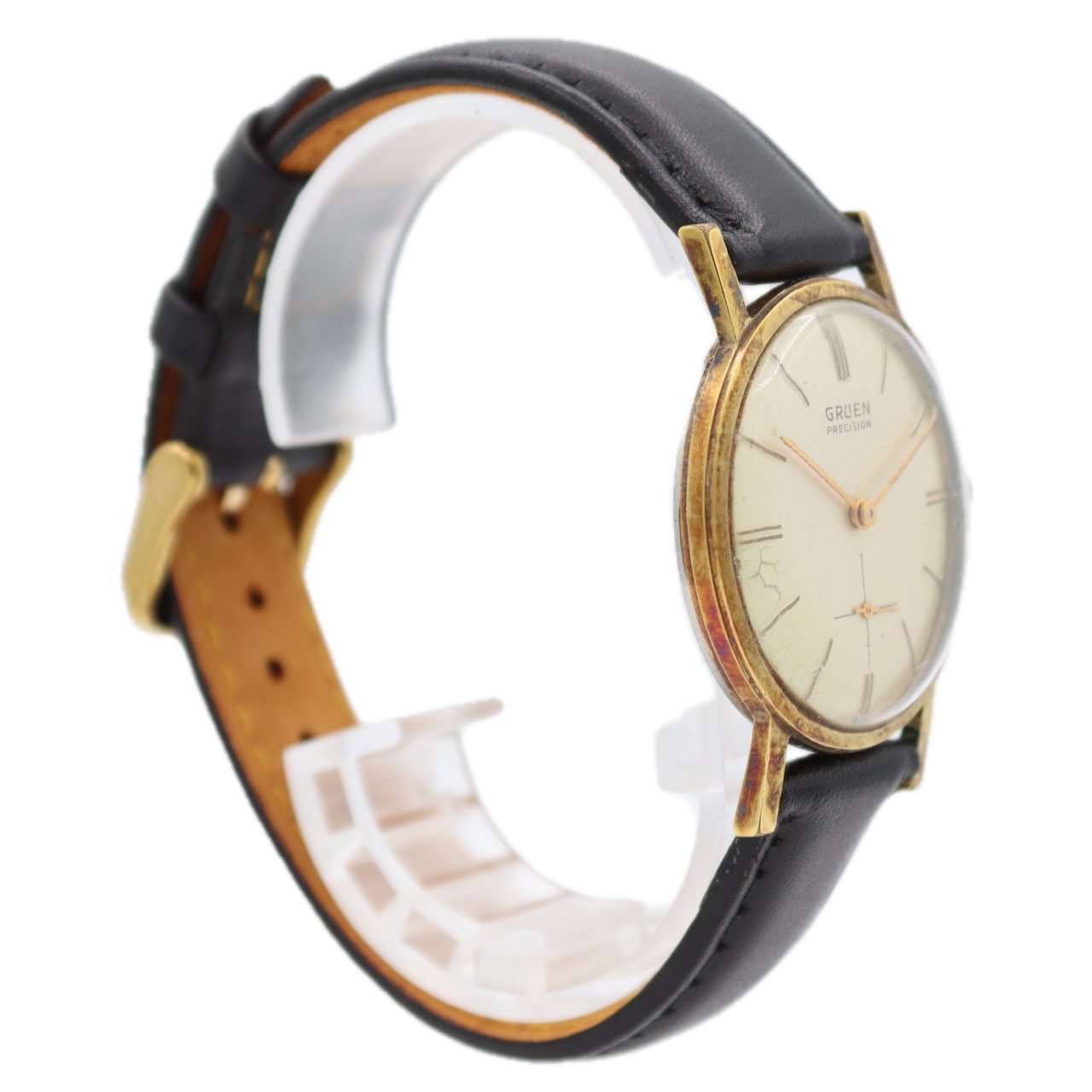 Vintage Gruen Precision James Bond Men's Mechanical Wristwatch Swiss Gold Tone