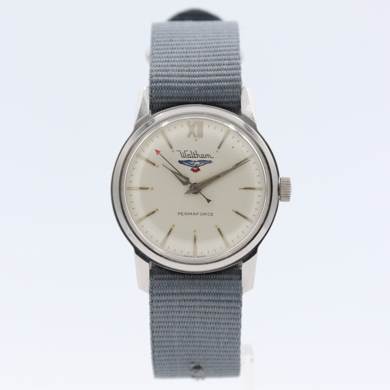 Vintage 33.5mm Waltham Permaforce Flying Eagle Men's Mechanical Wristwatch Steel